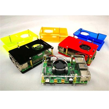Acrylic Case for Raspberry Pi 4 With Cooling Fan, 3 Heatsinks